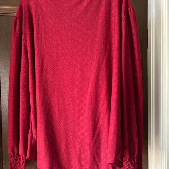 SO PRETTY - BURGUNDY WINE RED TUNIC TOP 3X / 4X - NEW - Picture 2 of 2